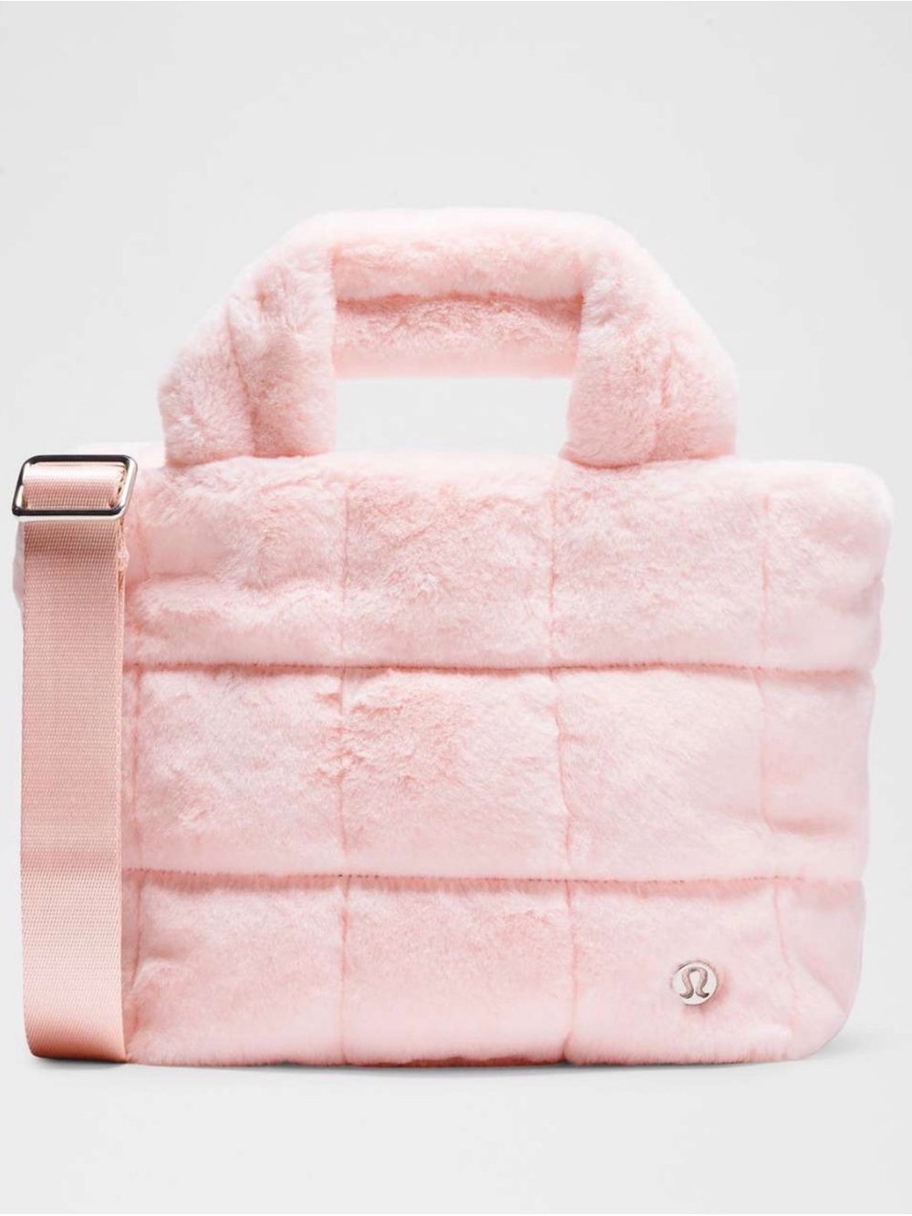 NWT lululemon quilted grid tote bag strawberry milkshake